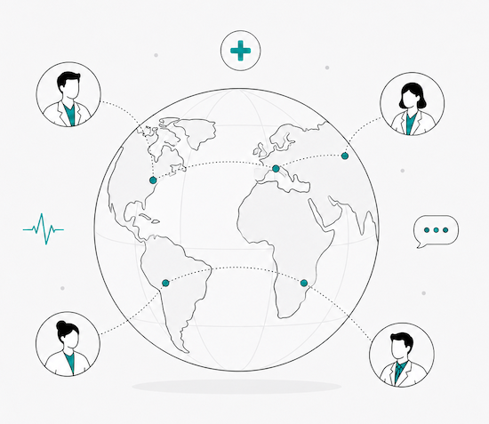 Global network connections across continents